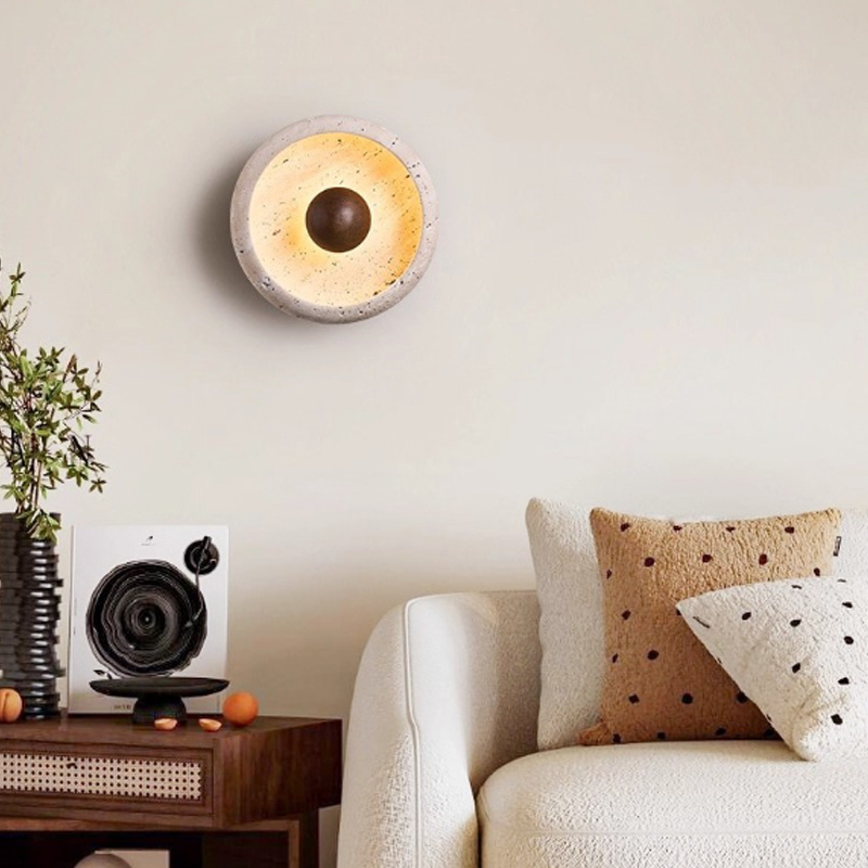 侘寂风黄洞石日式玄关壁灯