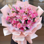 香水百合花玫瑰北京上海鲜花速递同城送妈妈女友花束广州全国配送