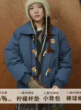 好朋友复古商店·探险家美式复古牛角扣国标90白鸭绒雪地羽绒服