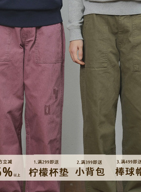 好朋友复古商店美式复古直筒og107两色宽松水洗做旧珠地全棉长裤