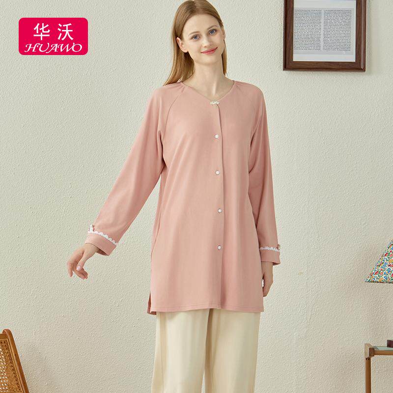 国风莫代尔抓绒厚款家居服华沃女