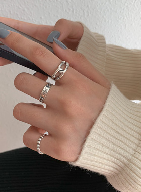 韩国小众设计感欧美风链条戒指