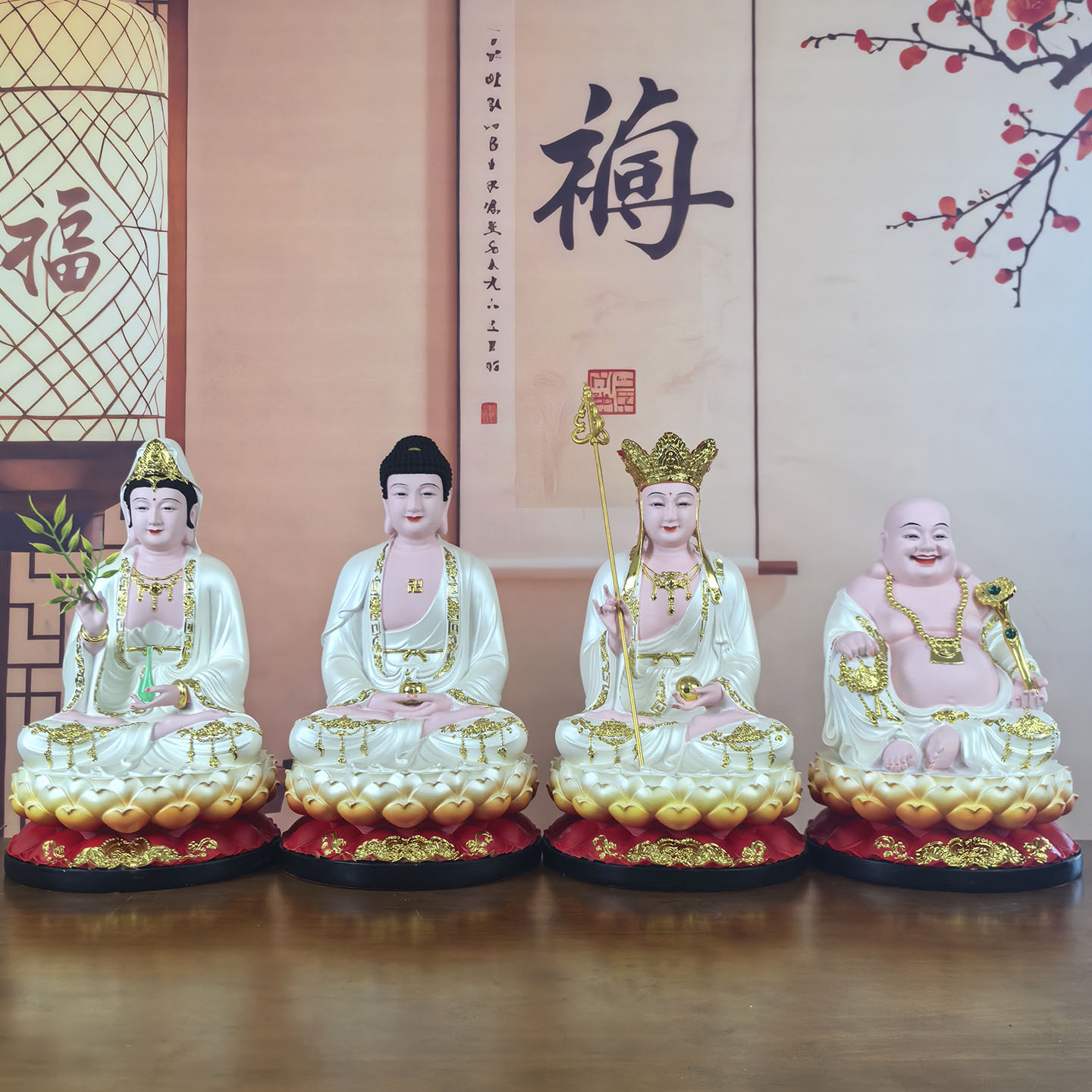 全堂佛像观音菩萨佛像白衣裟婆四圣佛滴水观音弥勒佛地藏王菩萨