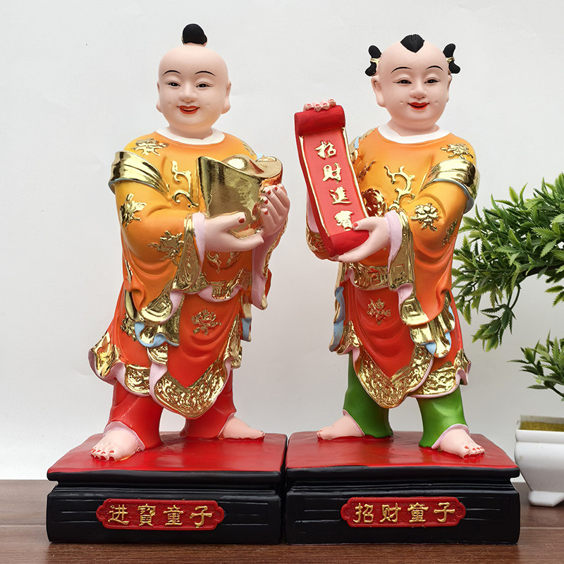 招财进宝童子童子树脂