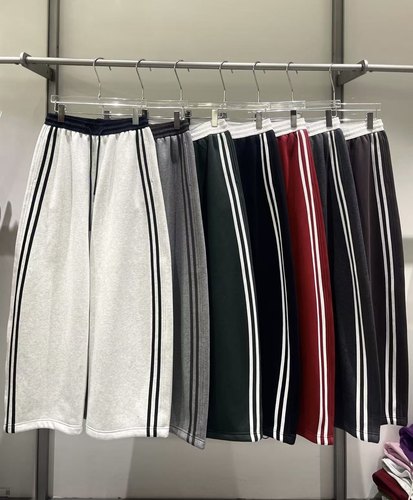 冬季N9新品宽松加绒高腰百搭弯刀直筒阔腿抽绳束脚卫裤女休闲长裤