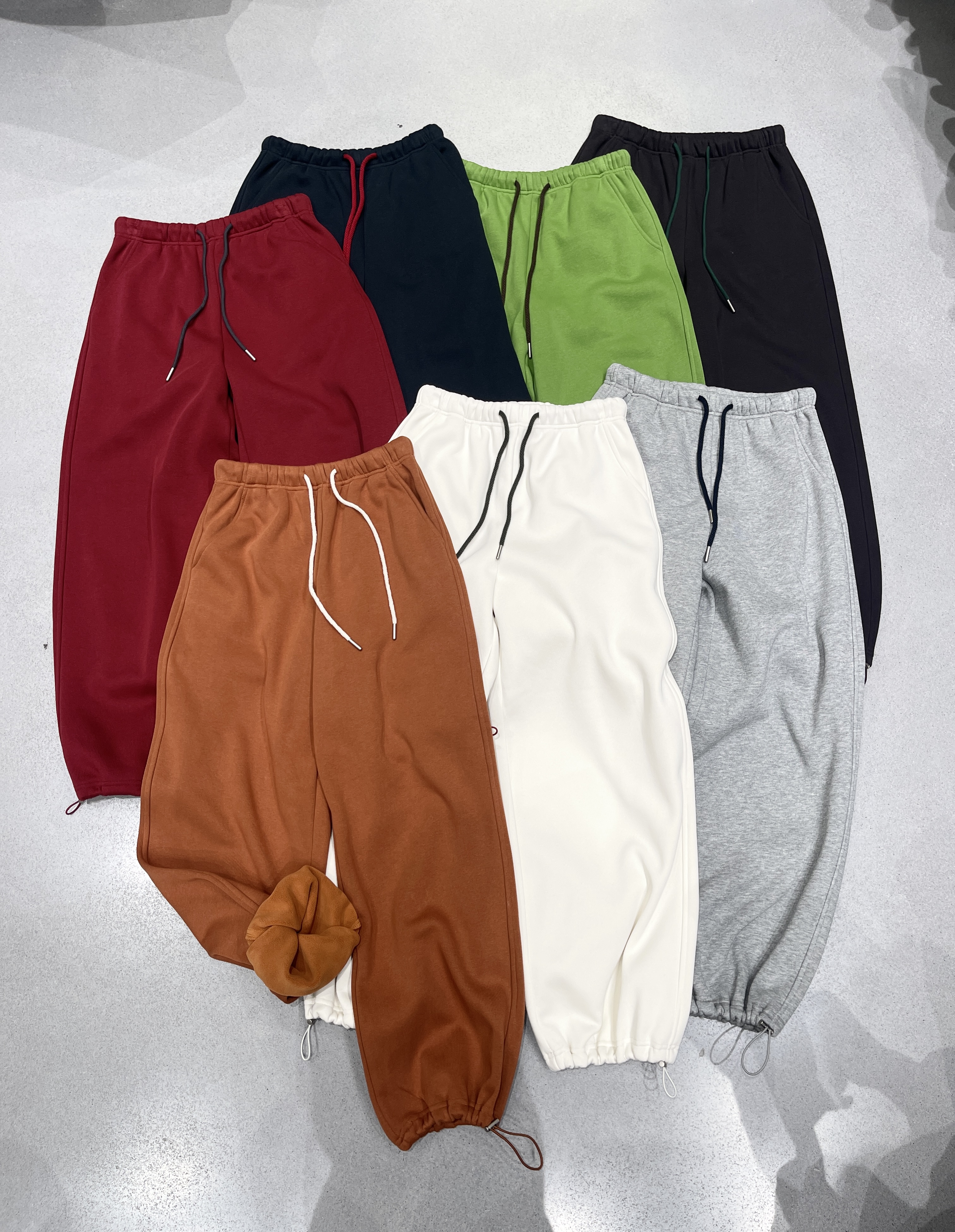 冬季新品N9加绒宽松显瘦彩色百搭运动直筒卫裤抽绳束脚女休闲裤潮