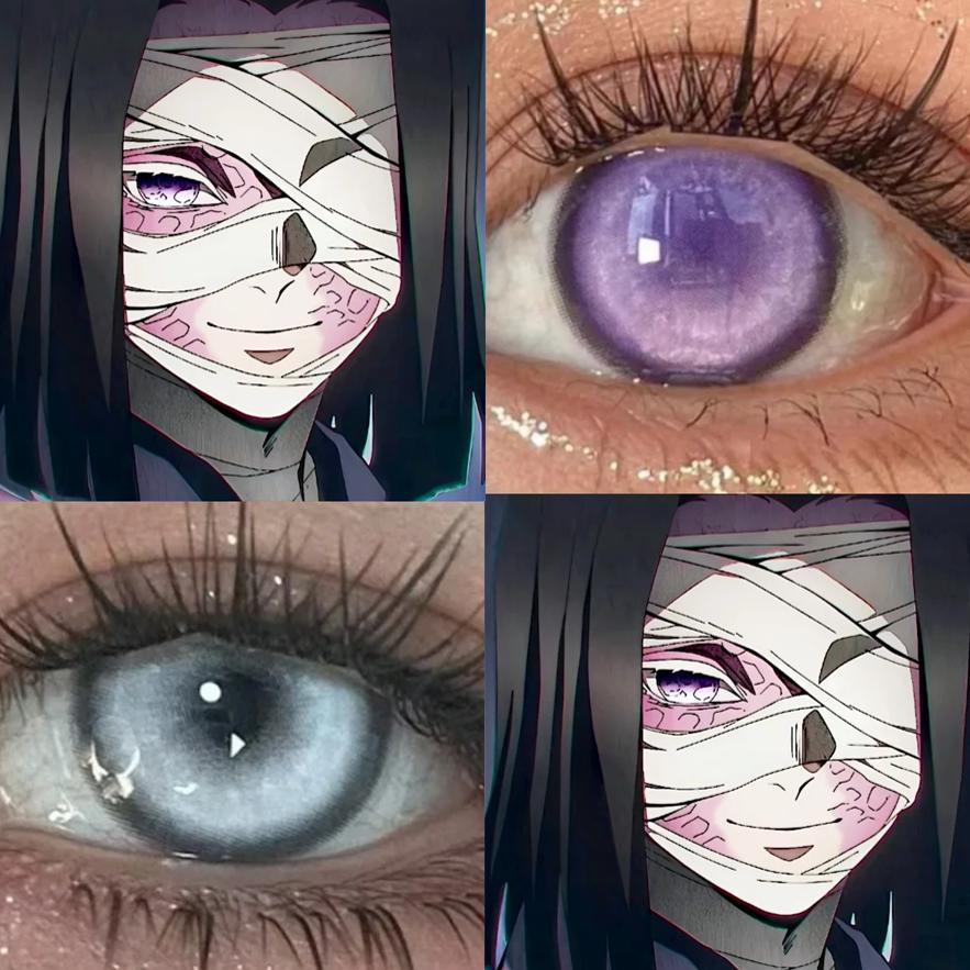 产屋敷耀哉cos美瞳半年抛鬼灭之刃大直径隐形眼镜锦鲤下蛊白银ah