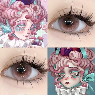 气象学家茶歇小姐cos美瞳半年抛大直径粉色三明治工艺隐形眼镜dtb