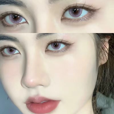 korea美瞳波尔多风铃年抛大直径淡紫色三明治工艺隐形近视眼镜DTB
