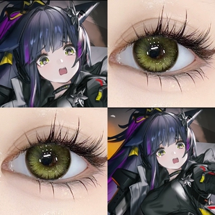 涤火杰西卡cos美瞳绿色半年抛明日方舟上任达维镇漫展隐形眼镜DTB
