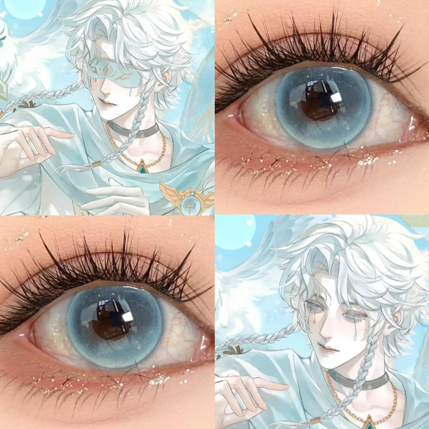 先知白cos美瞳半年抛浅蓝色显色第五人格小大直径隐形眼镜漫展ah