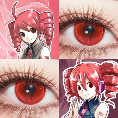 重音tetocos美瞳虚拟歌姬初音未来红色小大直径隐形眼镜漫展佳AH