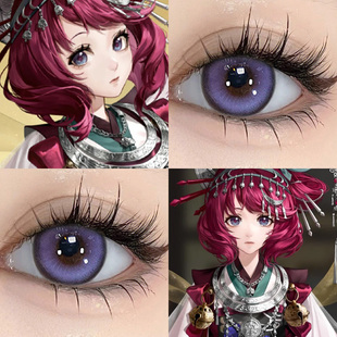 黄月英COS美瞳代号鸢妹宝邂逅晚礼服紫薯紫姬星际蓝紫巴卫瑞希Ah