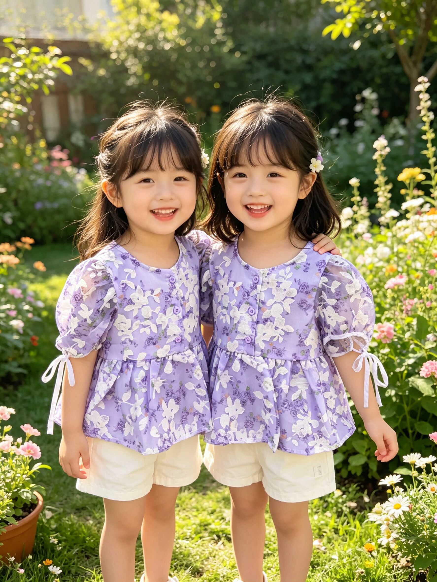 2026年新款女中童夏季碎花娃娃衫甜美儿童娃娃领裙子女孩公主