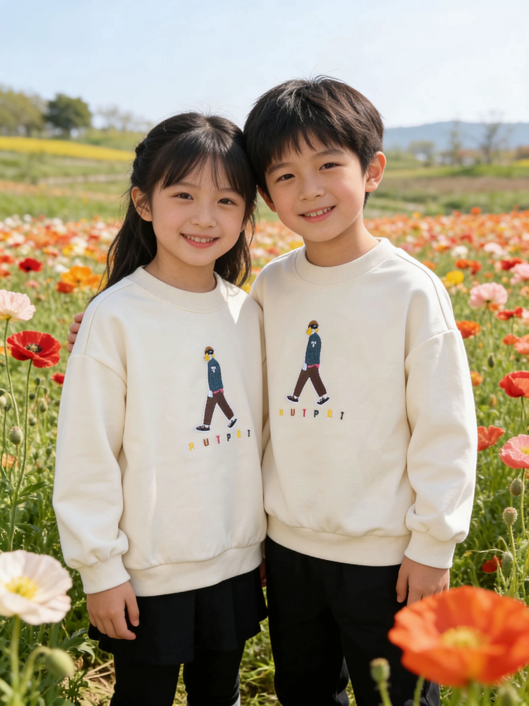 琦瑞德泽儿童装卫衣2026春秋新款男女童洋气上衣中小童圆领套头衫