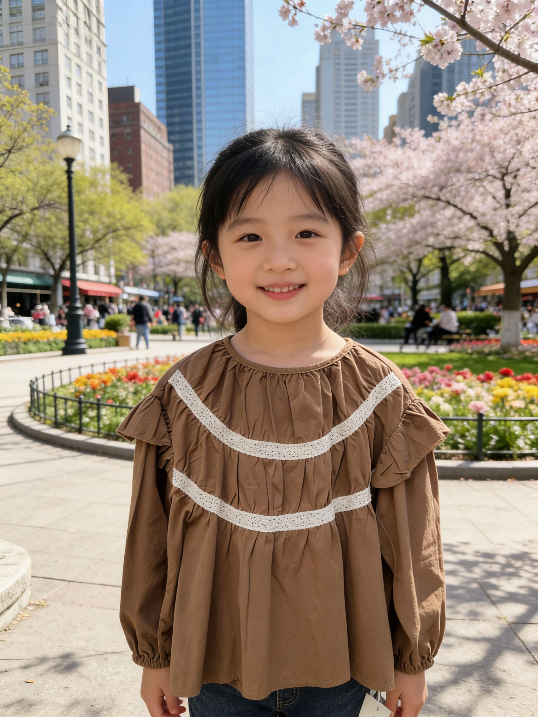 女小童长袖衬衣2026春季新品儿童韩系娃娃领花边飞飞袖娃娃衫上衣