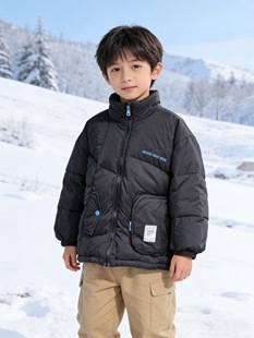 中童儿童男孩轻薄保暖羽绒服外套冬季新款中童加厚男孩洋气韩版潮