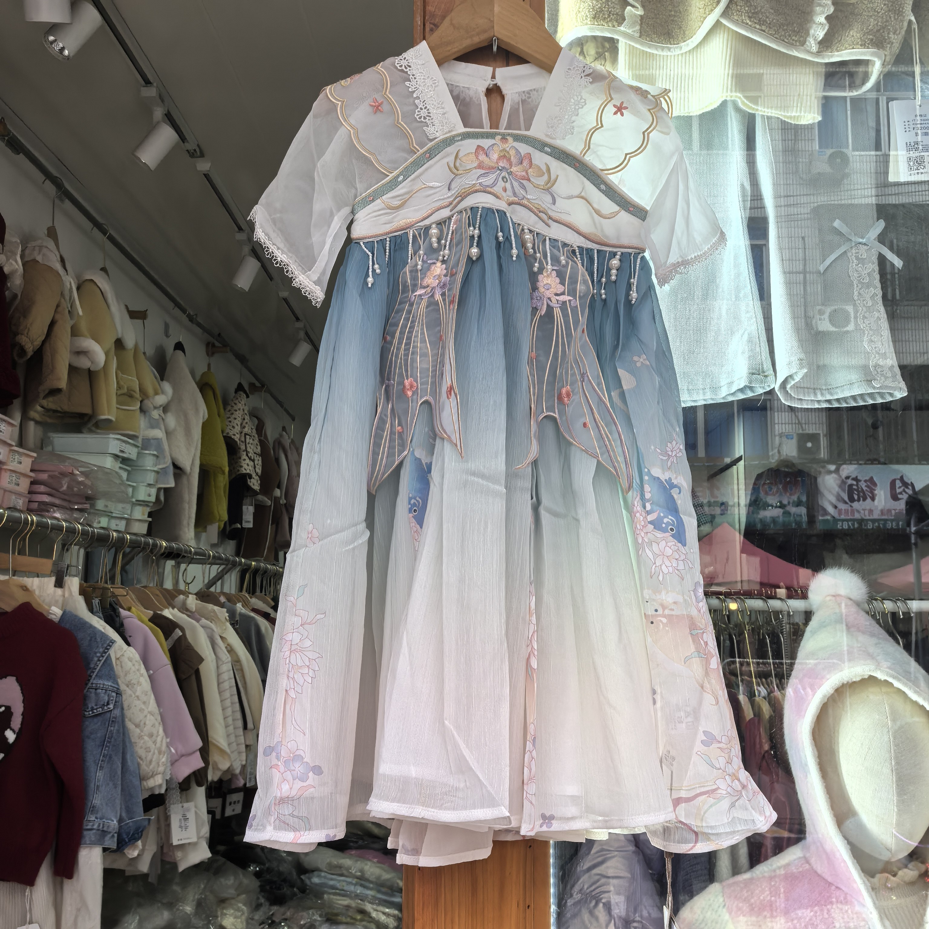 琦瑞德泽女童汉服连衣裙2025新款夏装中国风唐装云肩古装女孩襦裙