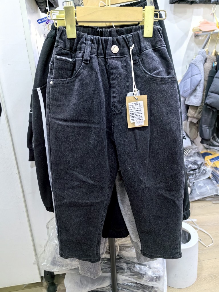 实体同步男童加厚羽绒牛仔裤冬装保暖中小童裤子儿童长裤潮100-14