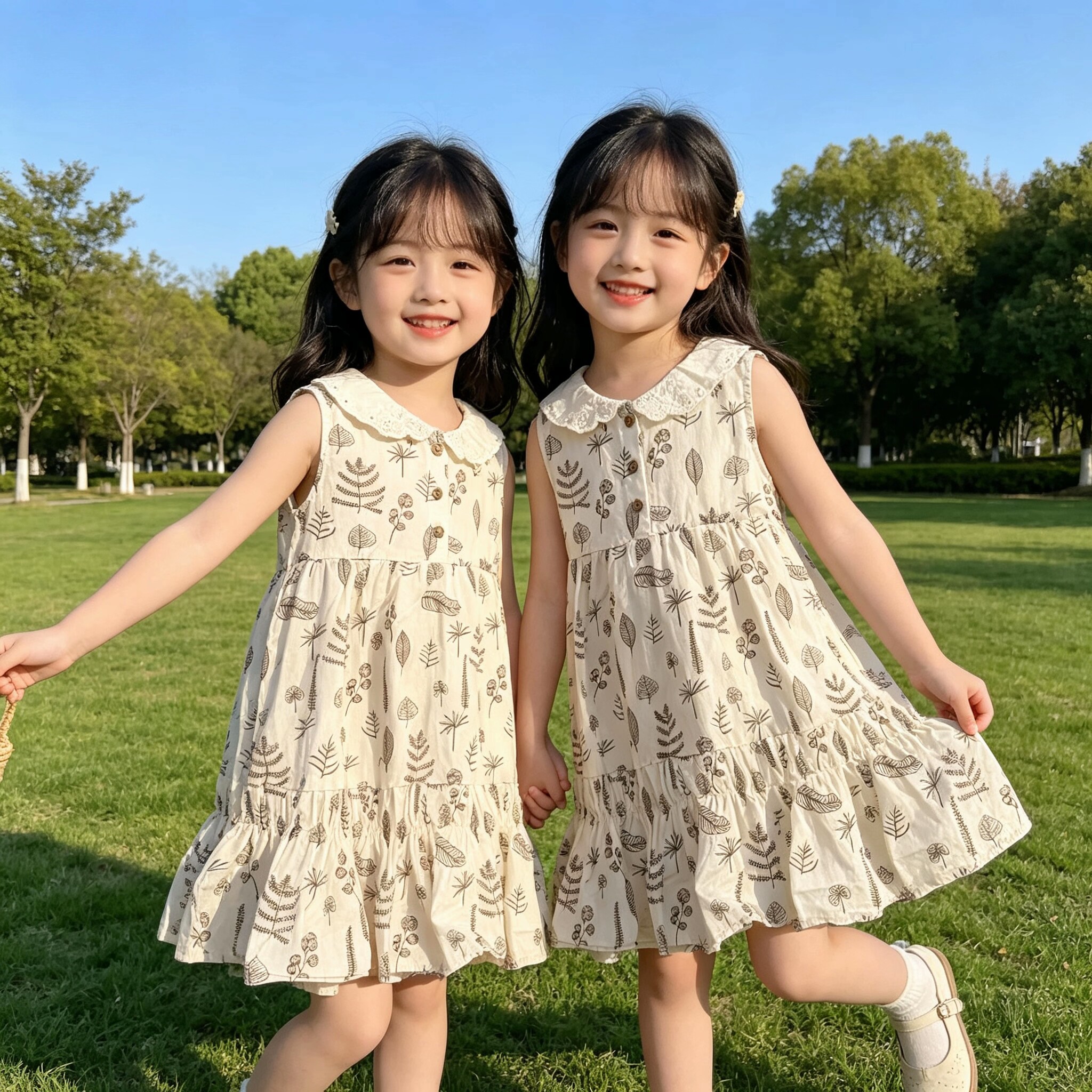 琦瑞德泽女小童连衣裙夏季新款儿童洋气时髦裙子宝宝夏装公主裙