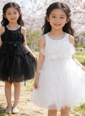 琦瑞德泽女童礼服公主裙花童周岁生日网纱蓬蓬裙女童高端演出服