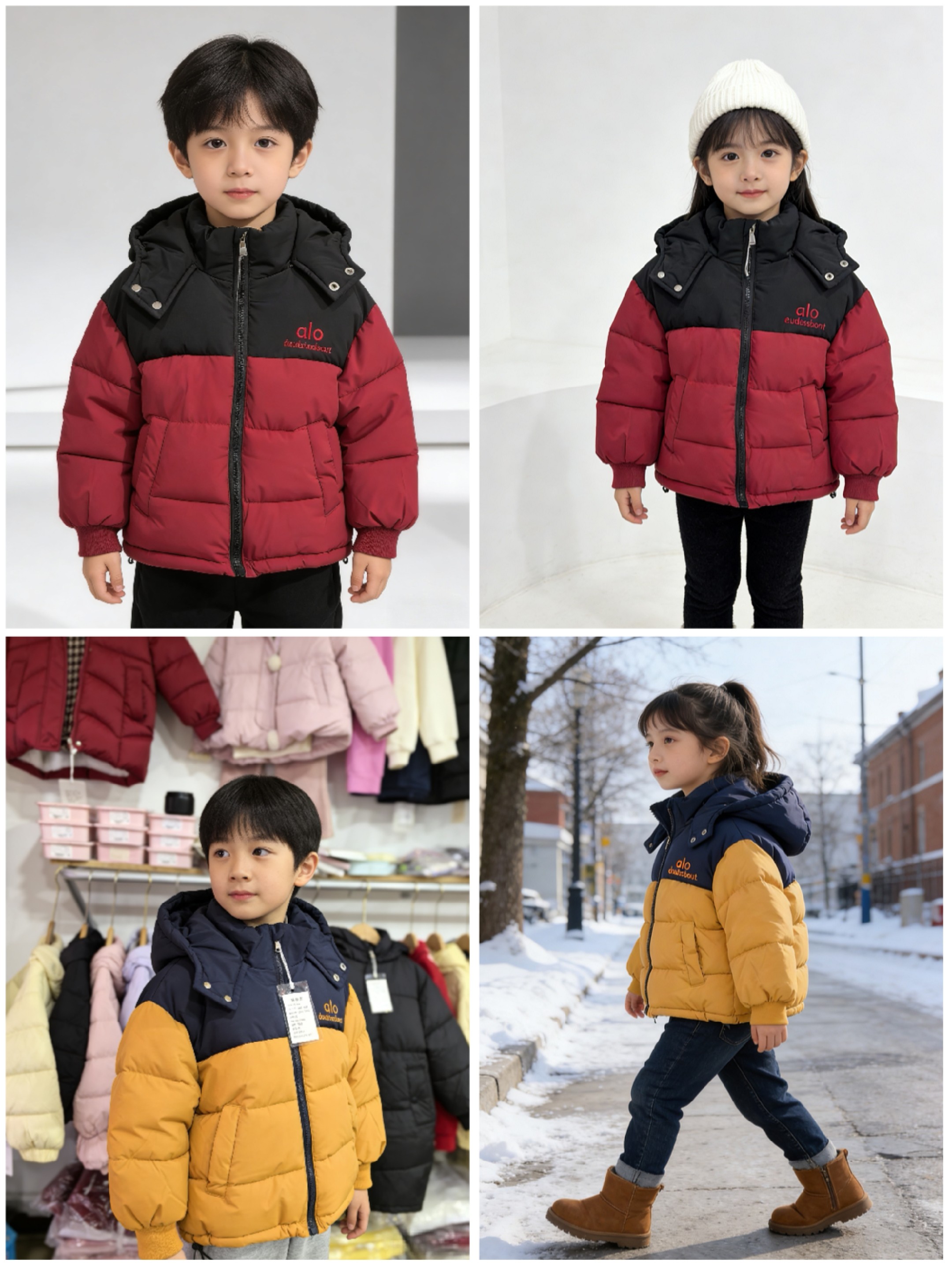 2026新款儿童棉服男女小童拼色外套宝宝加厚加绒短款休闲保暖棉衣