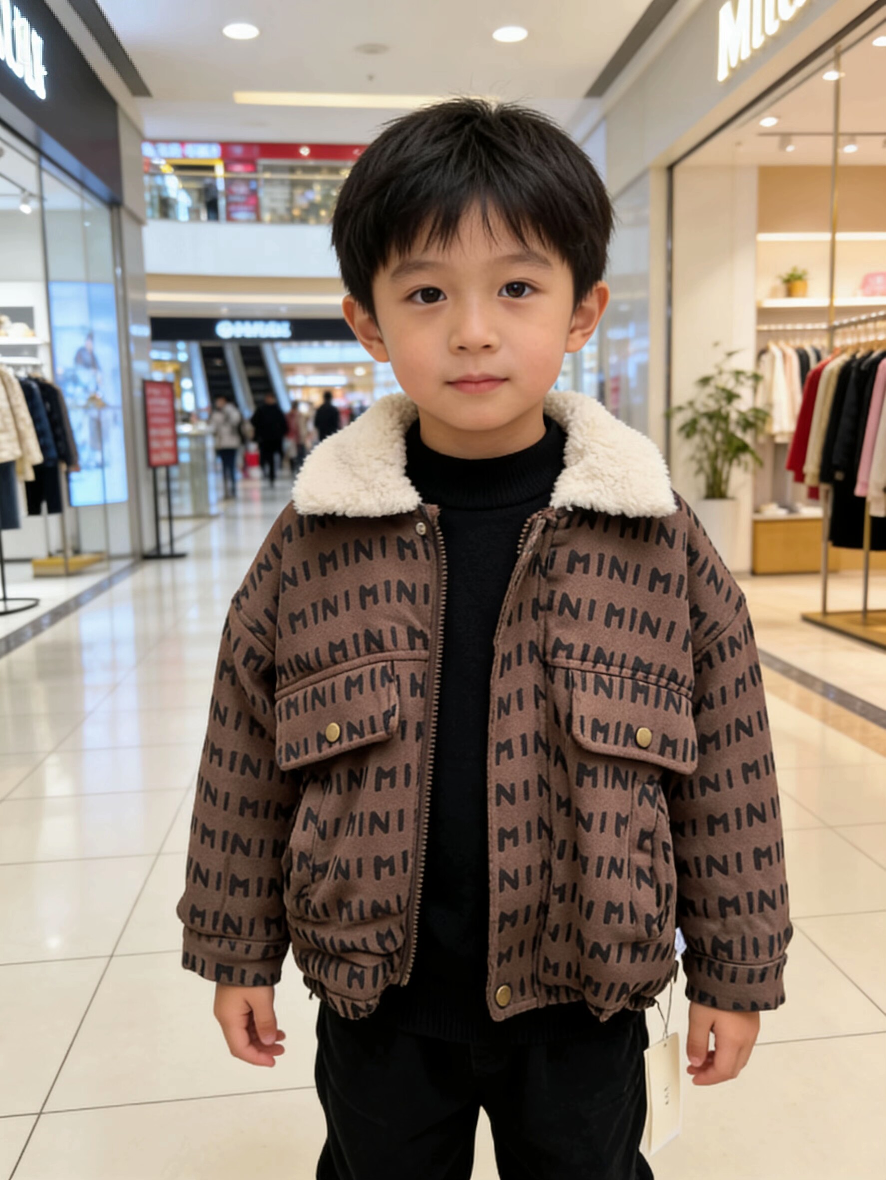实体同步韩版男童棉服2026秋冬新款毛绒加绒加厚男宝宝保暖外套
