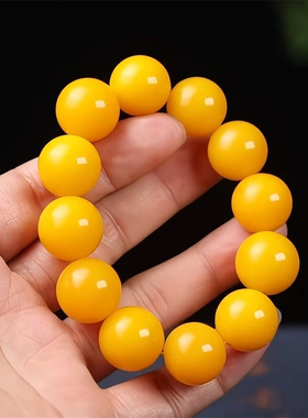 天然新疆和田玉黄玉单圈手链手串