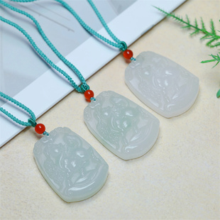 天然和田玉白玉马上来财玉石吊坠毛衣链男女款马上有钱生肖马项链