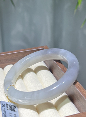 天然和田玉香芋紫扁圆条手镯饰品