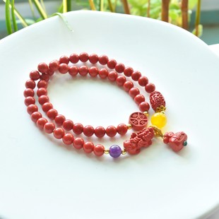 天然正品朱砂多子多福手串本命年转运手链新款平安帝王砂手饰礼物