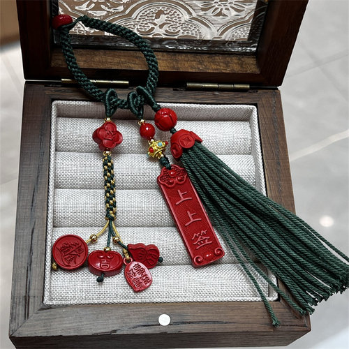 天然朱砂上上签财源广进挂件车挂