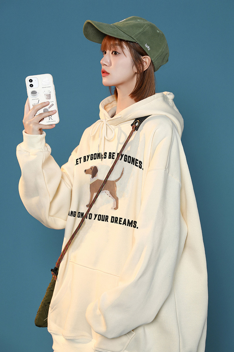 2024秋冬加绒加厚连帽卫衣潮流宽松连帽外套W9902-P40加绒P45,女装短外套,星座414-3