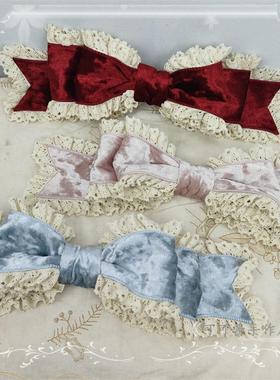 多色可选 绒面超大蝴蝶结发箍KC可造型法式doll感发饰洛丽塔百搭