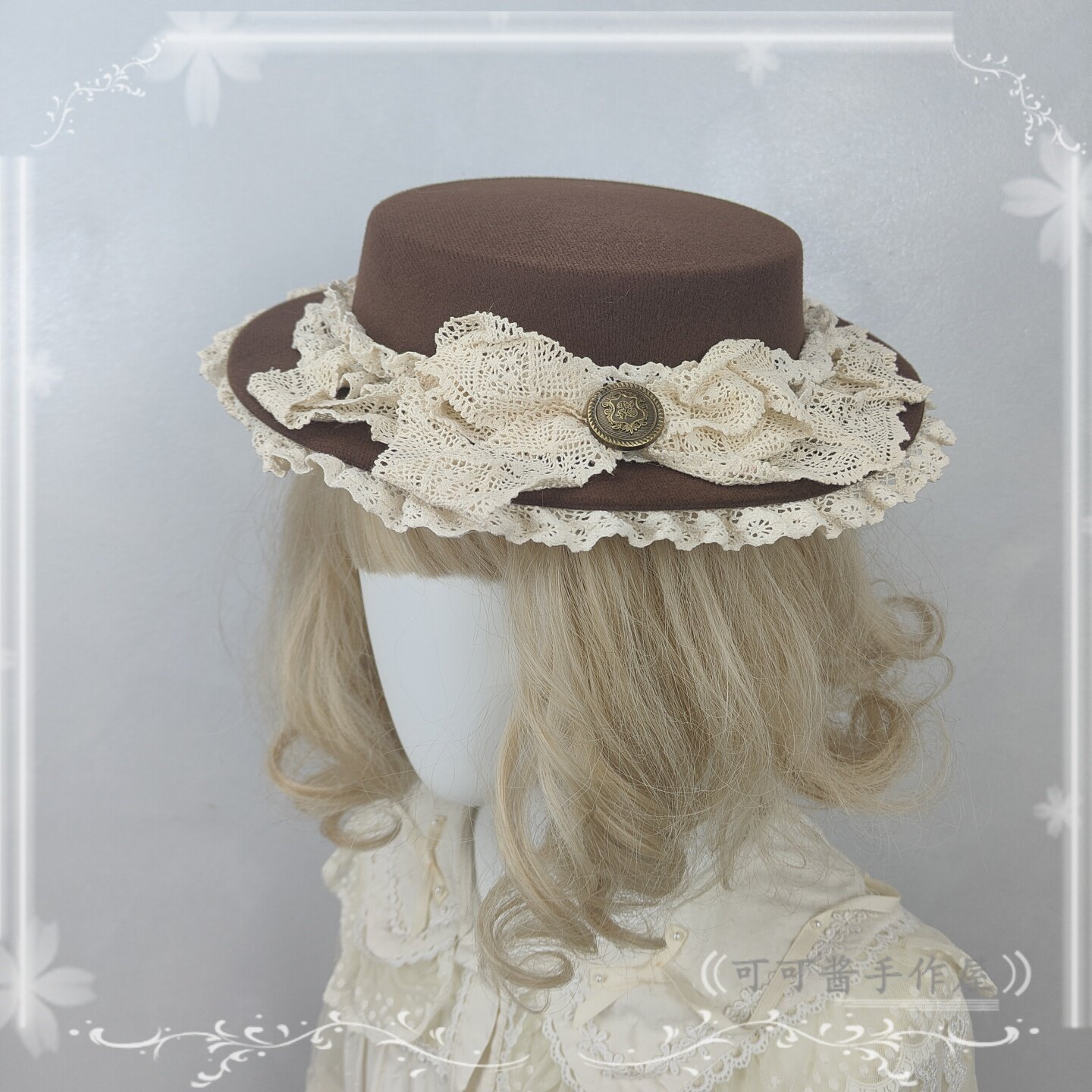 原创手作秋冬英伦扁帽蕾丝花边蝴蝶结礼帽lolita基佬法式复古优雅,模玩/动漫/周边/娃圈三坑/桌游,lolita洛丽塔配饰小物/道具,淘宝优惠券,粉丝福利购,淘宝优惠卷