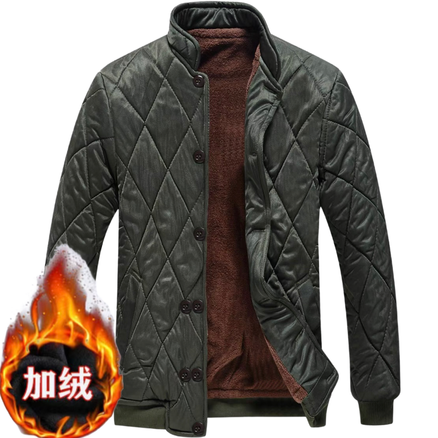 加绒弹力棉袄冬季加厚内穿棉裤男棉衣套装保暖工作服防寒棉服短款