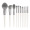 10 silver gray bare brushes