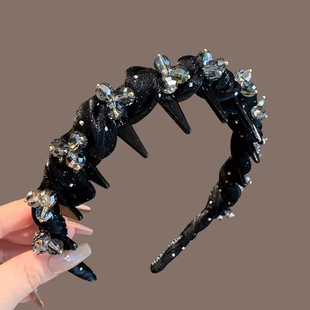 发箍女2026新款轻奢高级感水晶麻花辫发卡时尚洋气高颅顶春夏头箍