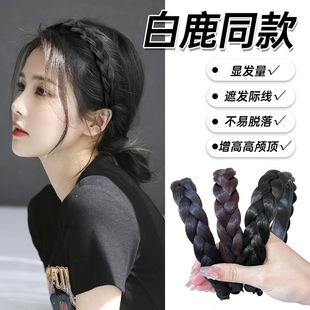 麻花辫假发发箍女2026新款夏款一体鱼骨鞭子发捆百搭外出压发头箍