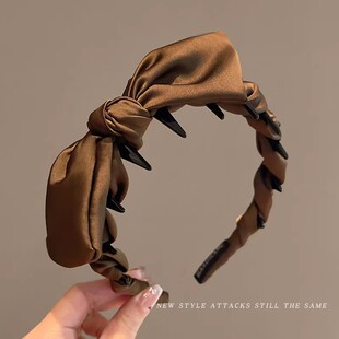 咖色蝴蝶结发箍女2026新款高级感日常外戴百搭发带头箍压发卡头饰