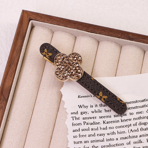 2025新款高级满钻四叶草一字夹