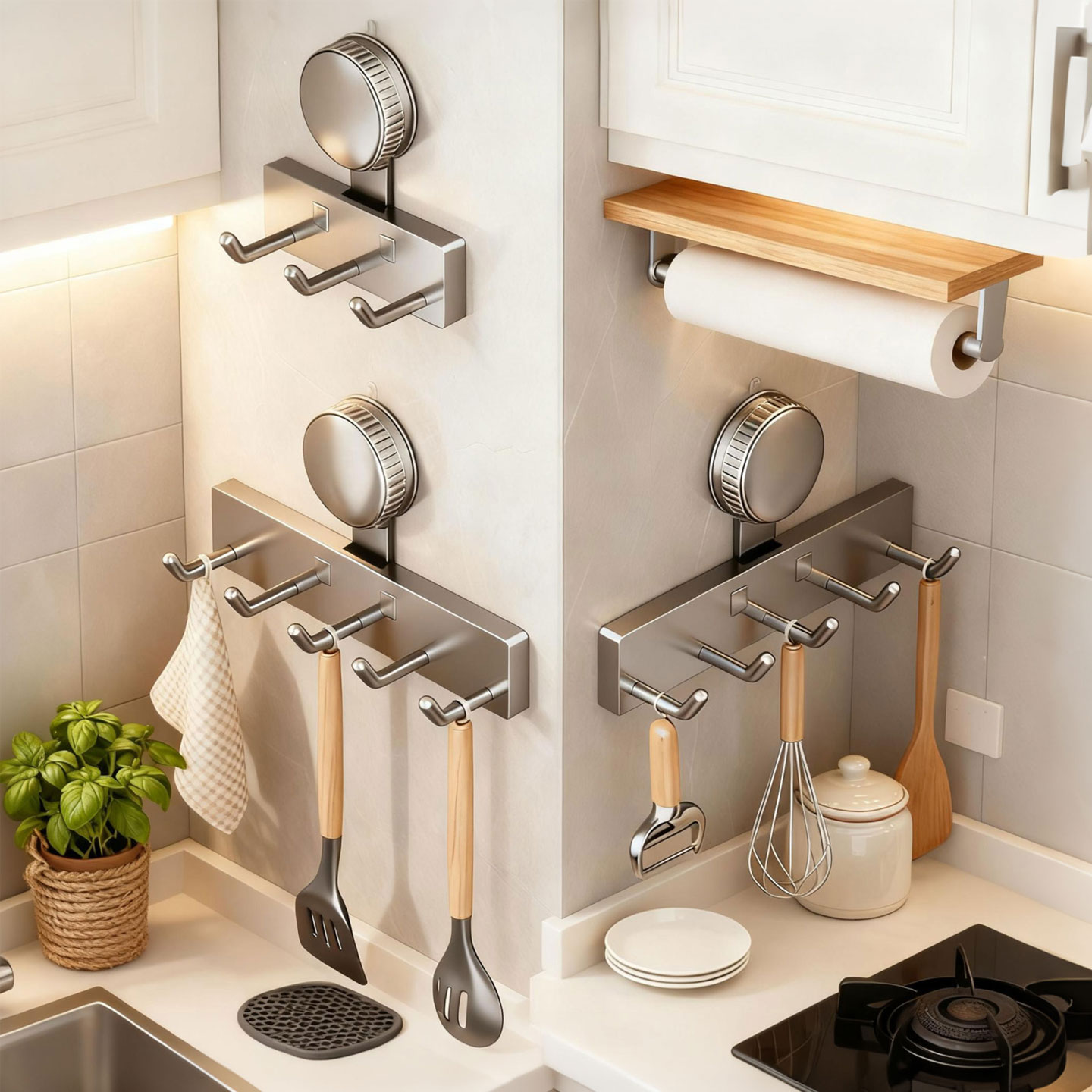 多功能吸盘厨房挂钩免打孔壁挂式