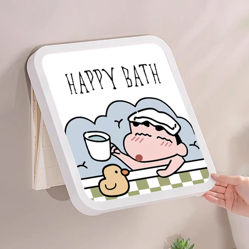 浴室壁画收纳箱卫生间折叠防水置物架厕所墙上柜子放干净衣服神器