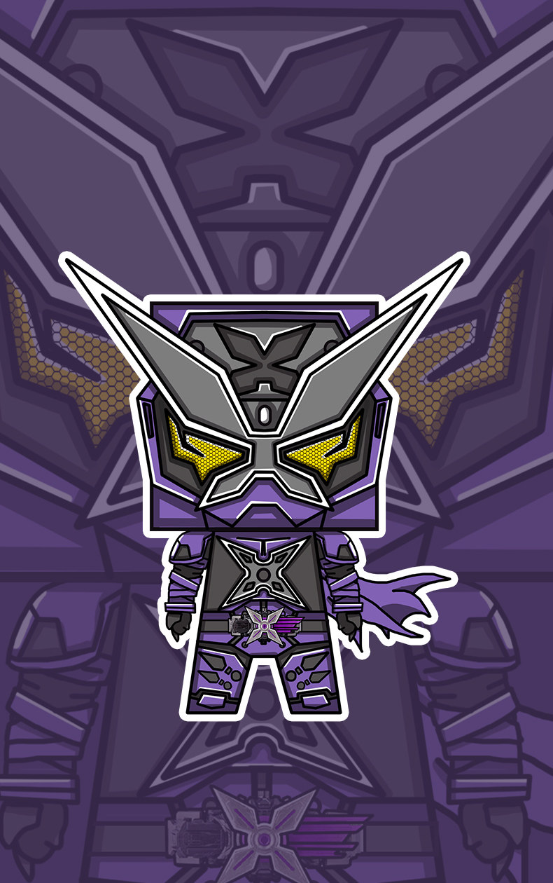 假面骑士shinobi忍者虚忍动漫卡通diy纸模摆件手工hattari