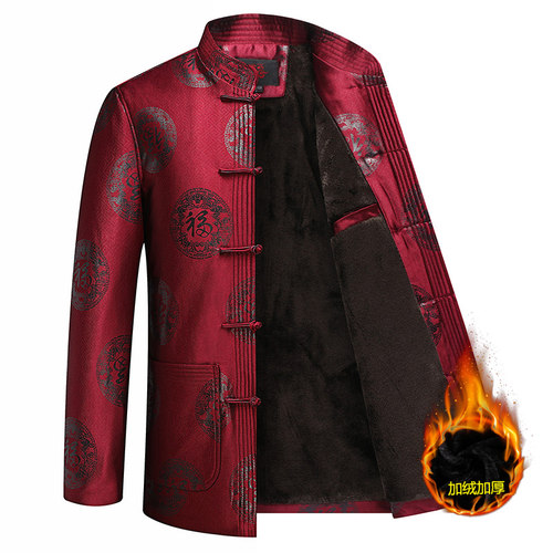 中老年人唐装九鹿龙春秋冬