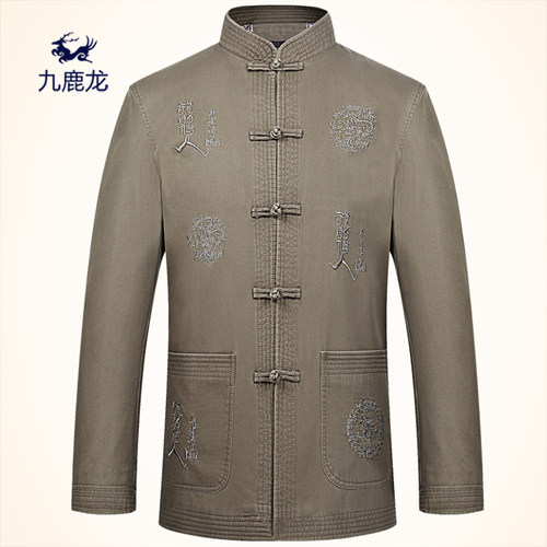 爸爸爷爷老人中国风秋季长袖上衣