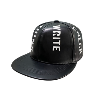 帽子女秋天韩版潮棒球帽皮质嘻哈帽休闲pu皮革皮帽平沿帽男遮阳帽