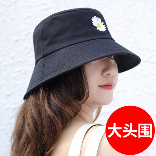 遮阳帽圆脸大头围渔夫帽