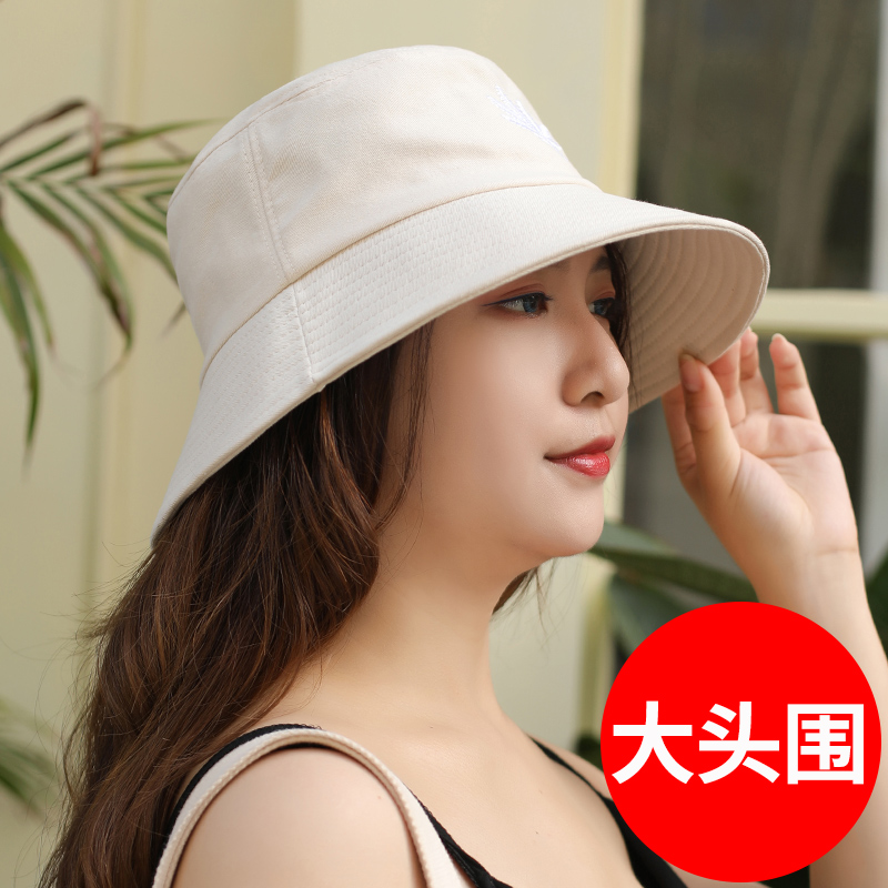 圆脸大头围渔夫帽女大脸头大帽子