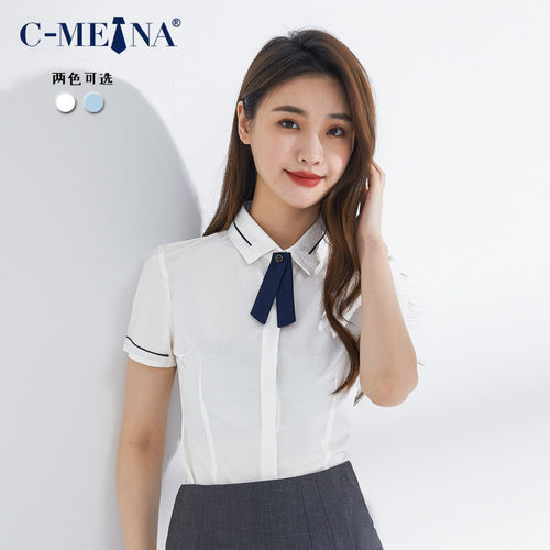 短袖CMENA美娜职业衬衫女式衬衫